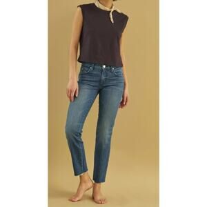 AMO  Stix Crop Ankle Jeans Bluebeam Stretch Blue Preppy Women's 27